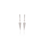 0.93 TCW Round Cut Moissanite Long Diamond Earrings in Gold 4