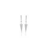 0.93 TCW Round Cut Moissanite Long Diamond Earrings in Gold 4