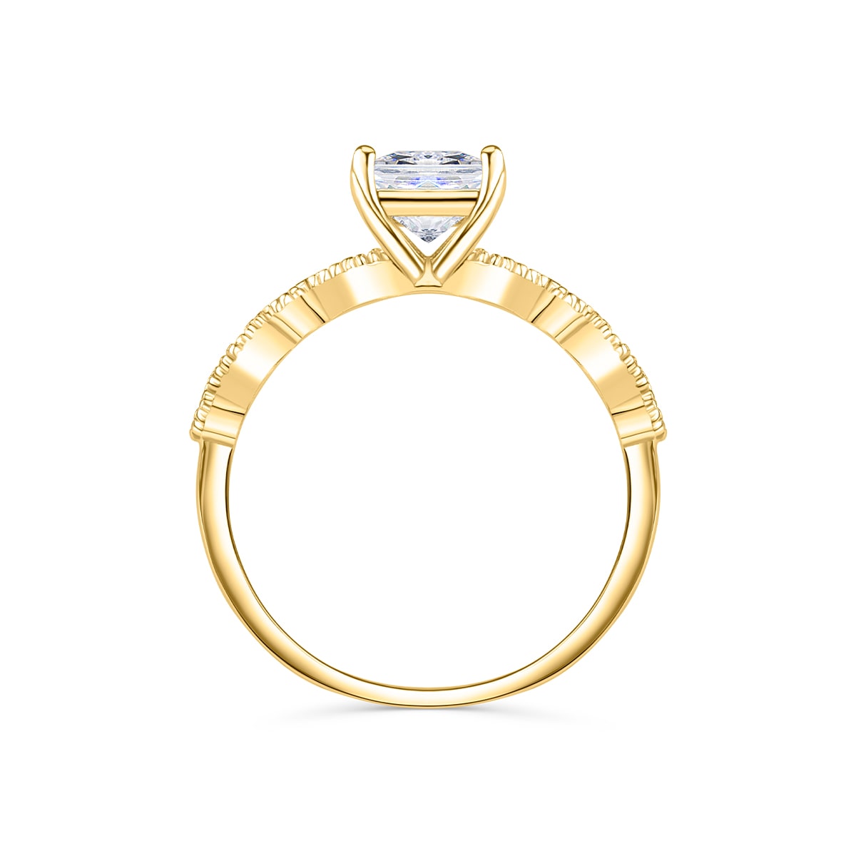 Stunning 1.5 CT Radiant Moissanite Engagement Ring in Pave Design 3
