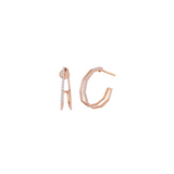 0.80 TCW Round Cut Moissanite double Hoops Earrings in Gold 2