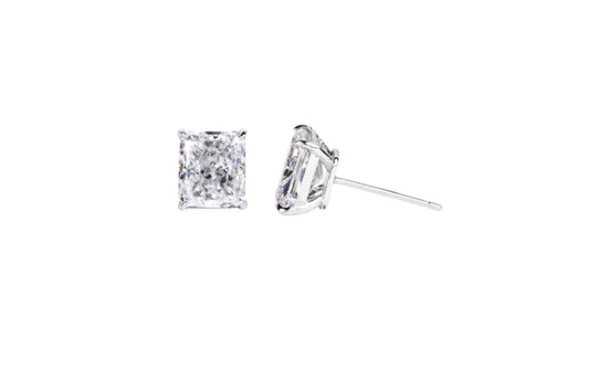 Round Cut Cubic Zirconia in 925 Sterling Silver Earrings 2