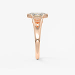 Radiant Three Stone/Bezel Lab Grown Diamond Engagement Ring