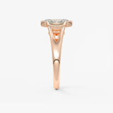 Radiant Three Stone/Bezel Lab Grown Diamond Engagement Ring