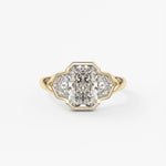 Radiant Three Stone/Bezel Lab Grown Diamond Engagement Ring