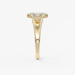 Radiant Three Stone/Bezel Lab Grown Diamond Engagement Ring
