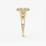 Radiant Three Stone/Bezel Lab Grown Diamond Engagement Ring