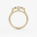 Radiant Three Stone/Bezel Lab Grown Diamond Engagement Ring