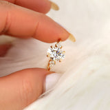 Stunning 2.5 CT Oval Moissanite Engagement Ring with Three Stone Design 5