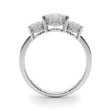 Stunning 0.50-1.50 CT Round Moissanite Engagement Ring With Three Stone & Hidden Halo Design 3