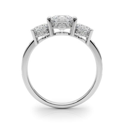 Stunning 0.50-1.50 CT Round Moissanite Engagement Ring With Three Stone & Hidden Halo Design 3