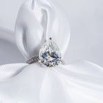 Stunning 5.0 CT Pear Moissanite Engagement Ring with Double Hidden Halo & Pave Design 5