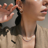 0.85 TCW Round Cut Moissanite Hoops Earrings in Gold 4