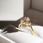 Stunning 1.5 CT Pear & Marquise Moissanite Engagement Ring with Two Stone Design 3