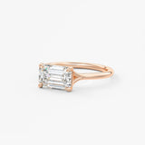 Emerald East West Split Shank Lab Grown Diamond Engagement Ring