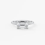 Emerald East West Split Shank Lab Grown Diamond Engagement Ring