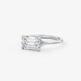 Emerald East West Split Shank Lab Grown Diamond Engagement Ring