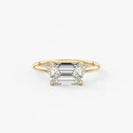 Emerald East West Split Shank Lab Grown Diamond Engagement Ring
