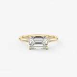 Emerald East West Split Shank Lab Grown Diamond Engagement Ring