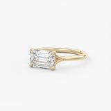 Emerald East West Split Shank Lab Grown Diamond Engagement Ring