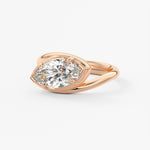 Marquise Swirl Solitaire Lab Grown Diamond Engagement Ring