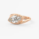 Marquise Swirl Solitaire Lab Grown Diamond Engagement Ring