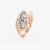 Marquise Swirl Solitaire Lab Grown Diamond Engagement Ring