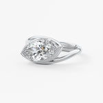 Marquise Swirl Solitaire Lab Grown Diamond Engagement Ring