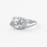 Marquise Swirl Solitaire Lab Grown Diamond Engagement Ring