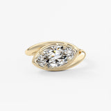 Marquise Swirl Solitaire Lab Grown Diamond Engagement Ring