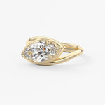 Marquise Swirl Solitaire Lab Grown Diamond Engagement Ring