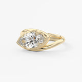 Marquise Swirl Solitaire Lab Grown Diamond Engagement Ring