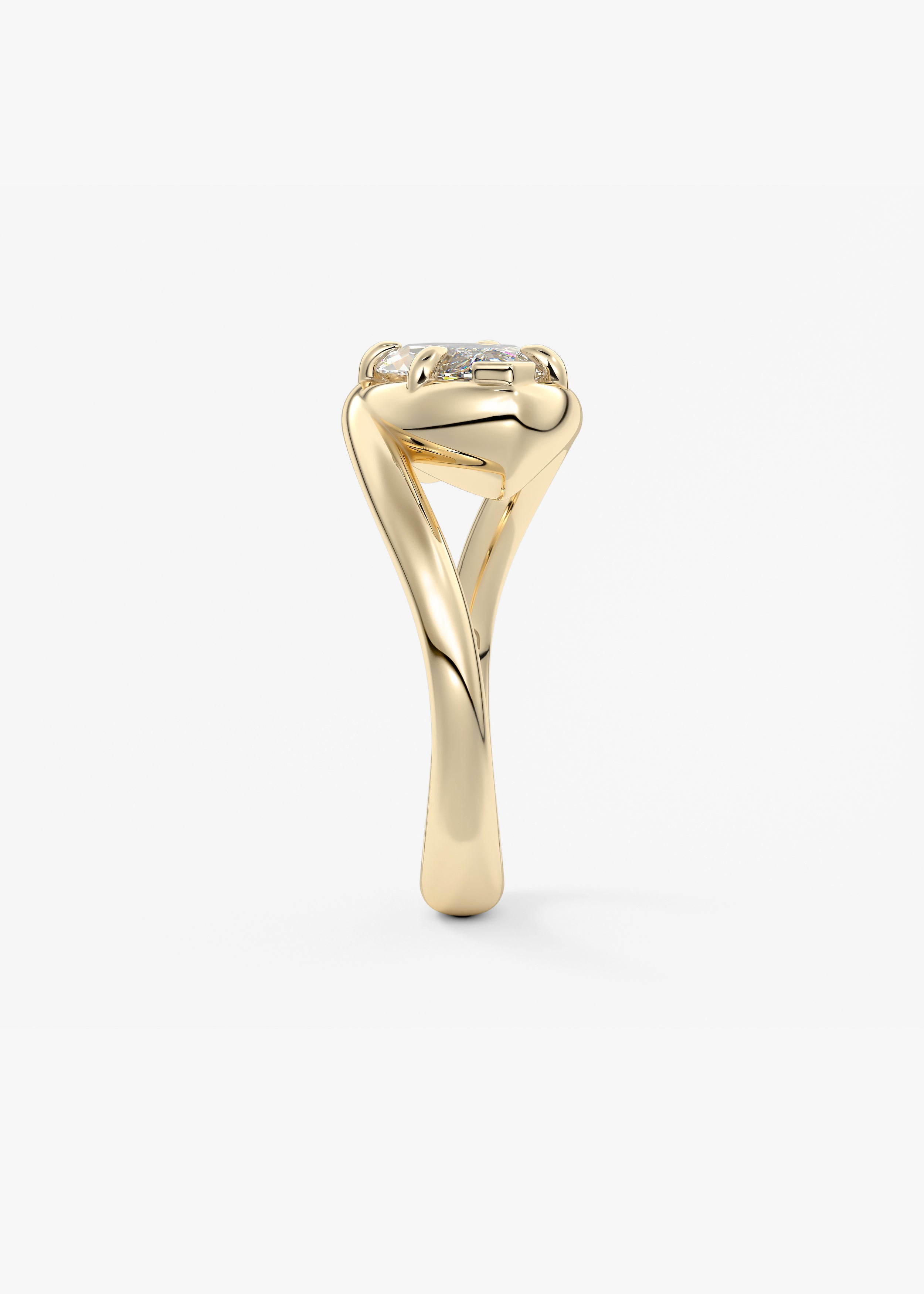 Marquise Swirl Solitaire Lab Grown Diamond Engagement Ring