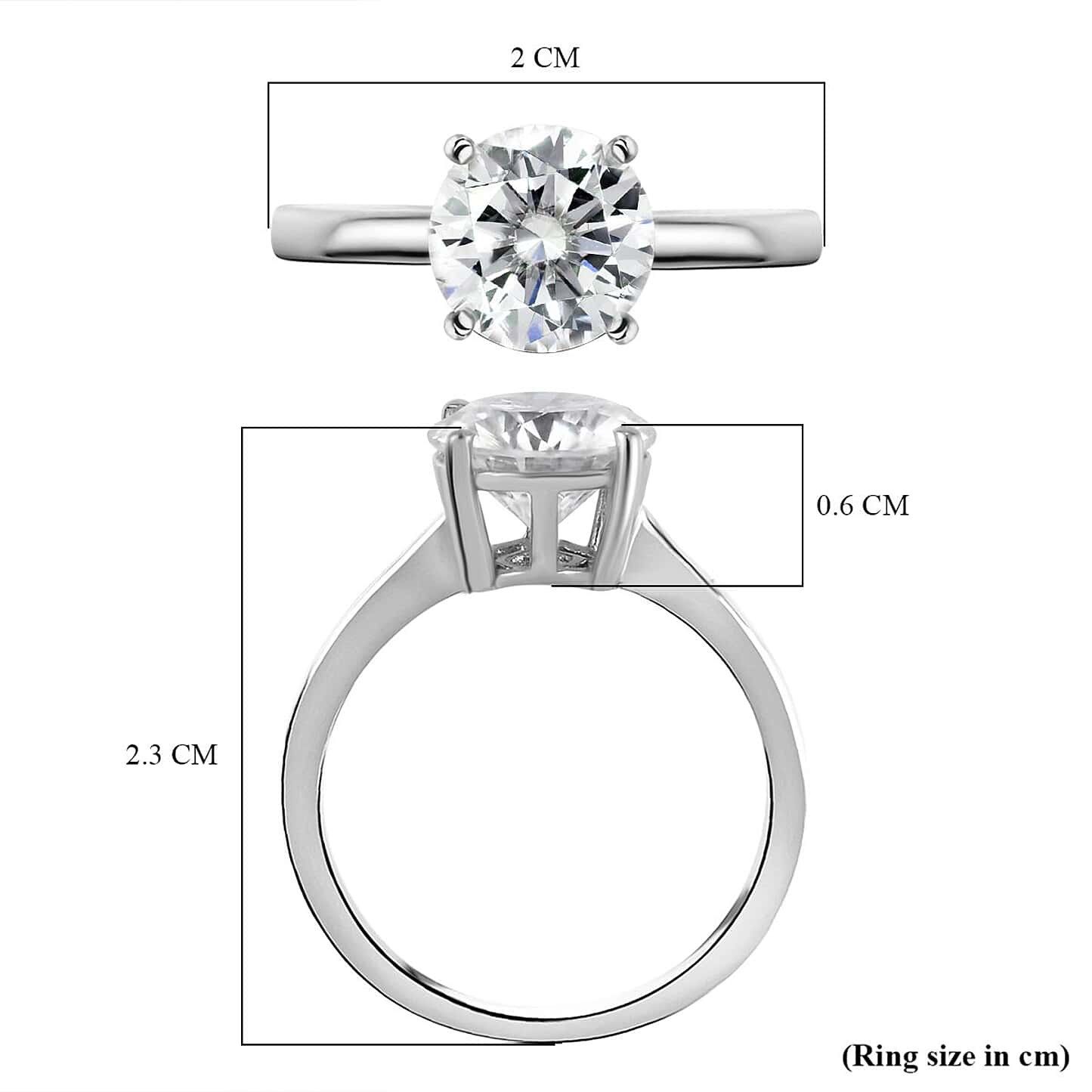 Round Cut Solitaire Style  Cubic Zirconia in 925 Sterling Silver Jewelry 6