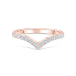 Stunning 0.3 TCW Round Moissanite Stone Curved Wedding Band 1