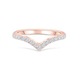 Stunning 0.3 TCW Round Moissanite Stone Curved Wedding Band 1