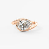 Pear Swirl Solitaire Lab Grown Diamond Engagement Ring