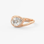 Pear Swirl Solitaire Lab Grown Diamond Engagement Ring