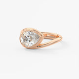 Pear Swirl Solitaire Lab Grown Diamond Engagement Ring