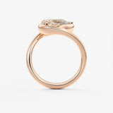 Pear Swirl Solitaire Lab Grown Diamond Engagement Ring