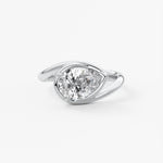 Pear Swirl Solitaire Lab Grown Diamond Engagement Ring