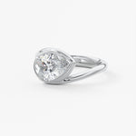 Pear Swirl Solitaire Lab Grown Diamond Engagement Ring