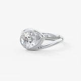 Pear Swirl Solitaire Lab Grown Diamond Engagement Ring
