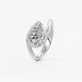 Pear Swirl Solitaire Lab Grown Diamond Engagement Ring