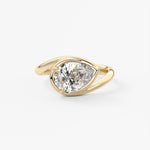 Pear Swirl Solitaire Lab Grown Diamond Engagement Ring