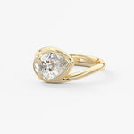 Pear Swirl Solitaire Lab Grown Diamond Engagement Ring