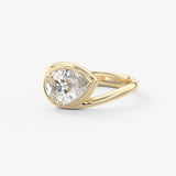 Pear Swirl Solitaire Lab Grown Diamond Engagement Ring