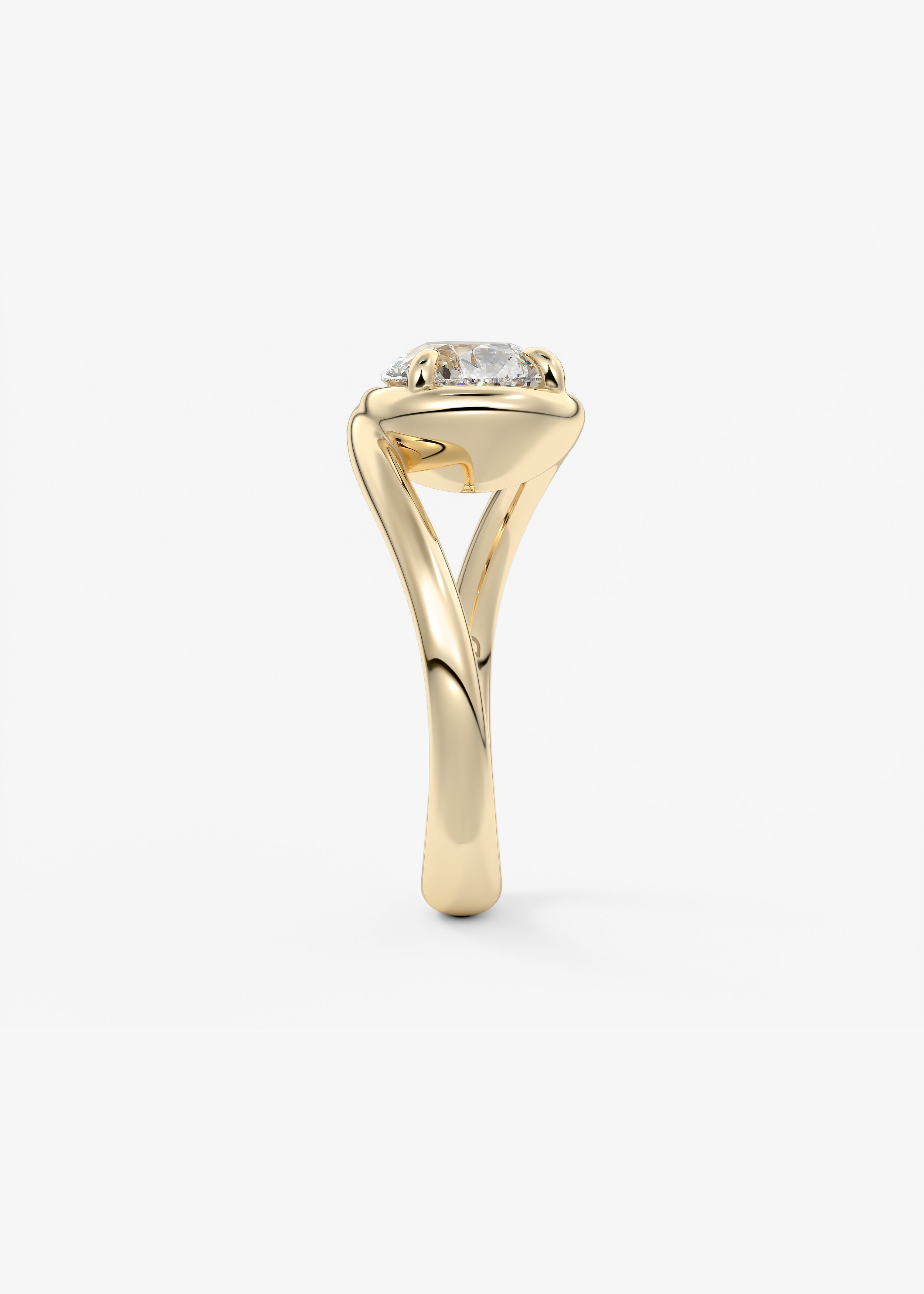 Pear Swirl Solitaire Lab Grown Diamond Engagement Ring