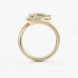 Pear Swirl Solitaire Lab Grown Diamond Engagement Ring