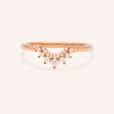 Stunning 0.2 TCW Round Moissanite Stones Curved Wedding Bands 4