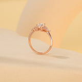 Stunning 2.0 CT Oval Cut Moissanite Engagement Ring with Cluster Design 3